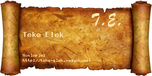 Teke Elek névjegykártya